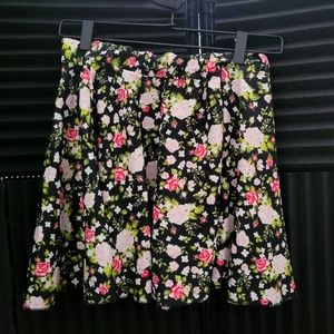 Black & floral skirt